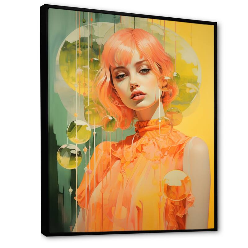 Designart "Vintage Woman Portrait Iconic Polaroid Pop ArtI" Woman Pop